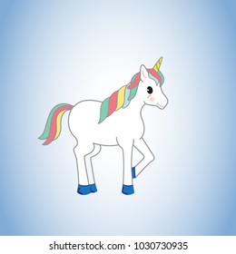 Unicorn isolated on background. For web site,poster,placard and wallpaper. Cute unicorn for mobile phone decoration,app,print material and greeting card.Creative art concept,vector illustration eps 10