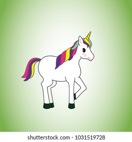 Unicorn isolated on background. For web site,poster,placard and wallpaper. Cute unicorn for mobile phone decoration,app,print material and greeting card.Creative art concept,vector illustration eps 10