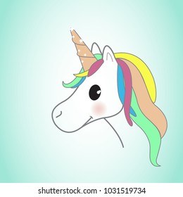 Unicorn isolated on background. For web site,poster,placard and wallpaper. Cute unicorn for mobile phone decoration,app,print material and greeting card.Creative art concept,vector illustration eps 10