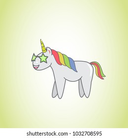 Unicorn isolated on background. For web site,poster,placard and wallpaper. Cute unicorn for mobile phone decoration,app,print material and greeting card.Creative art concept,vector illustration eps 10