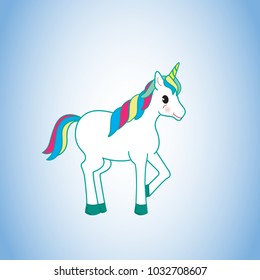 Unicorn isolated on background. For web site,poster,placard and wallpaper. Cute unicorn for mobile phone decoration,app,print material and greeting card.Creative art concept,vector illustration eps 10