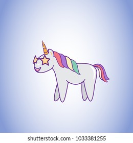 Unicorn isolated on background. For web site,poster,placard and wallpaper. Cute unicorn for mobile phone decoration,app,print material and greeting card.Creative art concept,vector illustration eps 10