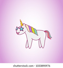 Unicorn isolated on background. For web site,poster,placard and wallpaper. Cute unicorn for mobile phone decoration,app,print material and greeting card.Creative art concept,vector illustration eps 10