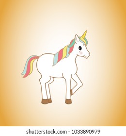 Unicorn isolated on background. For web site,poster,placard and wallpaper. Cute unicorn for mobile phone decoration,app,print material and greeting card.Creative art concept,vector illustration eps 10