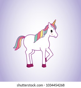 Unicorn isolated on background. For web site,poster,placard and wallpaper. Cute unicorn for mobile phone decoration,app,print material and greeting card.Creative art concept,vector illustration eps 10
