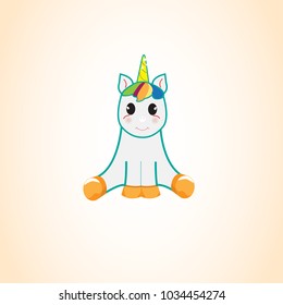 Unicorn isolated on background. For web site,poster,placard and wallpaper. Cute unicorn for mobile phone decoration,app,print material and greeting card.Creative art concept,vector illustration eps 10