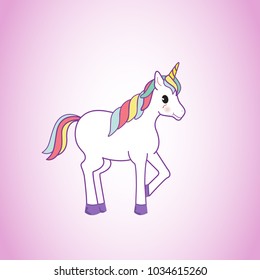 Unicorn isolated on background. For web site,poster,placard and wallpaper. Cute unicorn for mobile phone decoration,app,print material and greeting card.Creative art concept,vector illustration eps 10