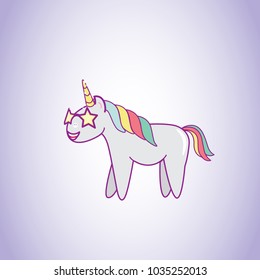 Unicorn isolated on background. For web site,poster,placard and wallpaper. Cute unicorn for mobile phone decoration,app,print material and greeting card.Creative art concept,vector illustration eps 10