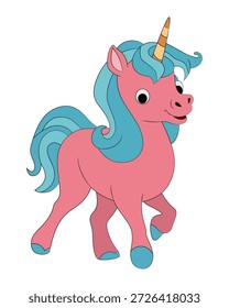 Unicornio aislado sobre fondo blanco