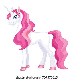 Unicorn isolated on white background. Vector illustration.