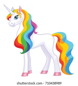 Unicorn isolated on white background. Vector illustration.