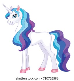 Unicorn isolated on white background. Vector illustration.