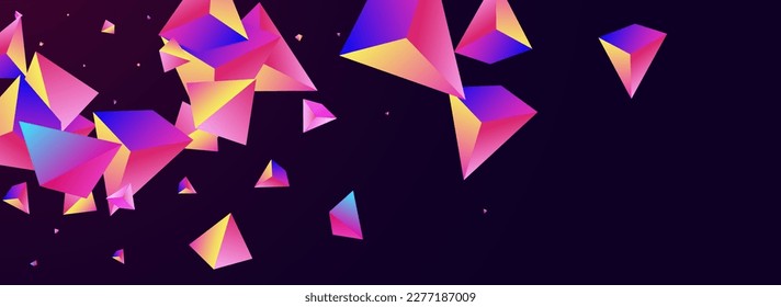 Einhorn Jewel Vector Panorama dunkler violetter Hintergrund. Kosmisches grafisches Kristallmuster. Holografisches Fliegerzertifikat. Minimalistisches Layout für digitales Glas.