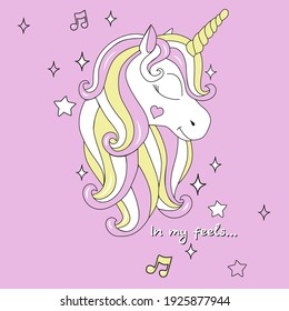 unicorn joy spring pink color art design