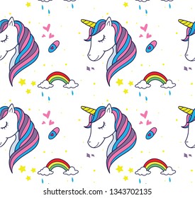 unicorn kawaii pattern