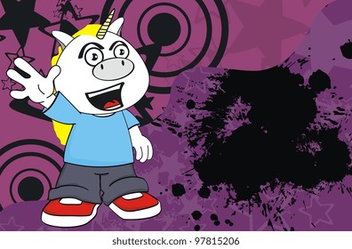 unicorn kid cartoon background in vector format