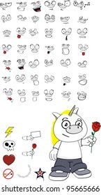 unicorn kid cartoon set in vector format
