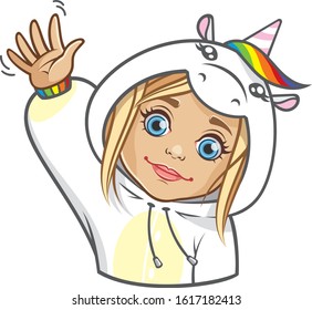 Unicorn kigurumi funny girl emotions