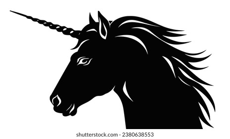 Unicorn - legendary mythical creature flat vector illustration