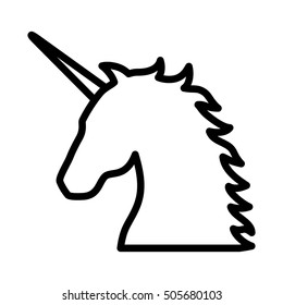 Unicorn - legendary mythical creature line art vector icon for apps and websites