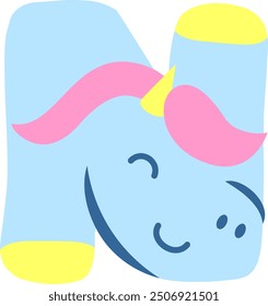 Unicorn Letter Alphabet Vector Element