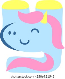 Unicorn Letter Alphabet Vector Element