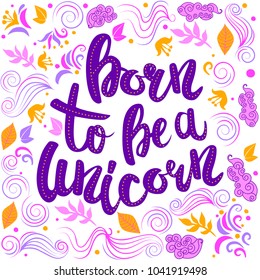 unicorn lettering card