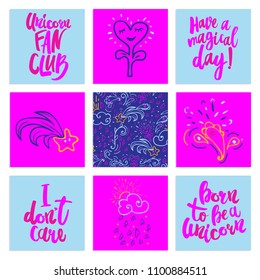 Unicorn lettering Set