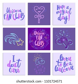Unicorn lettering Set