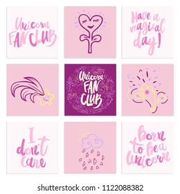 Unicorn lettering Set