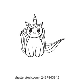 unicorn line art vector design