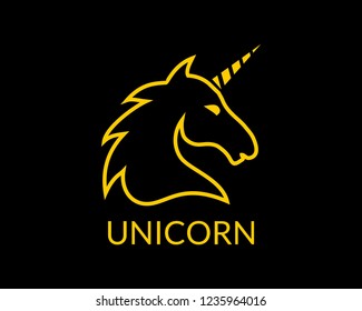 unicorn line logo in yellow