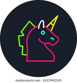 Unicorn Line Multi Colour Circle