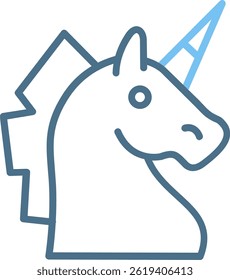 Unicorn Line Two Colour Icon