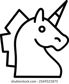 Unicorn Line Vector Icon Design