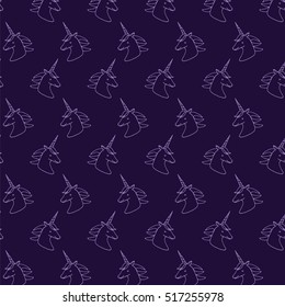 unicorn line vector pattern