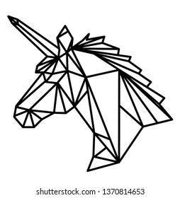 unicorn line vector poligon, geometric