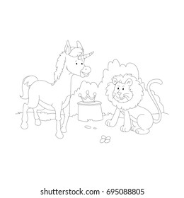 The unicorn and the lion
