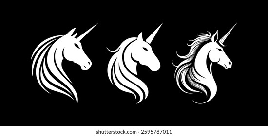 Unicorn Logo Black and White