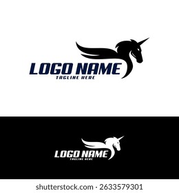 unicorn logo design abstract illustration