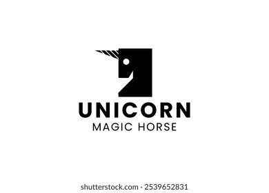 Diseño de logo de unicornio. Diseño de logo creativo. Mejor diseño de logotipo