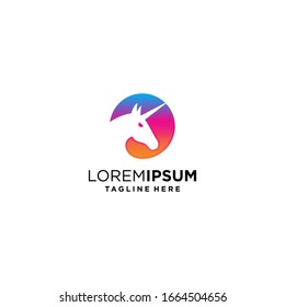Unicorn logo design, unicorn logo ideas premium vector
