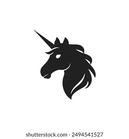 Einhorn Logo Design Inspiration Vektorgrafik Vorlage. Kopf der Fantasy-Pferd-Ikone.