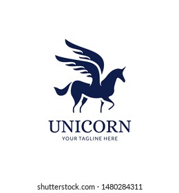 Unicorn Logo Design Template Inspiration - Vector