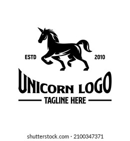 Unicorn Logo Design Template Inspiration, Vector Illustration.