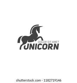 Unicorn logo design template. Vector illustration.