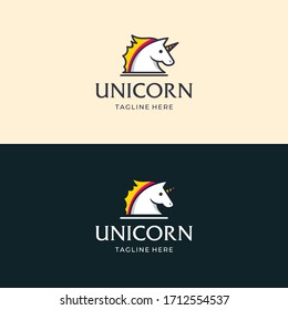 Unicorn logo design vector illustration