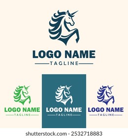 Unicorn logo design vector illustration