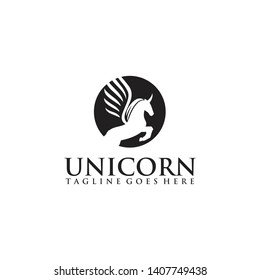 Unicorn logo design vector template