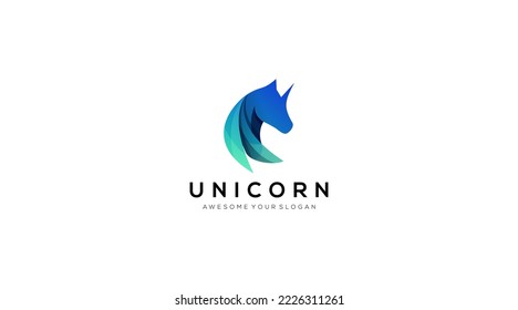 Unicorn Logo-Design, Vektorgrafik